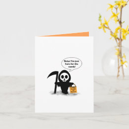 Tarjeta Cute Reaper "Sólo estoy aquí por los dulces" Feliz