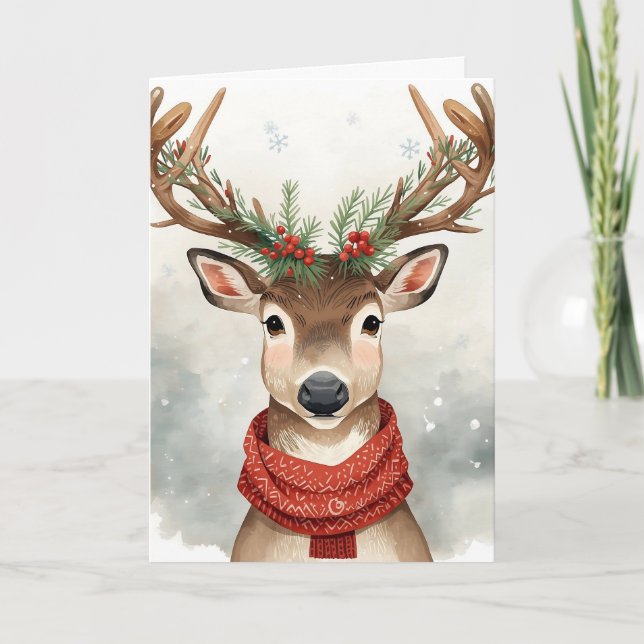 Tarjeta Cute Reindeer Christmas Card (Anverso)