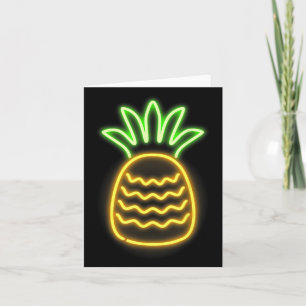 Tarjeta Cute Retro Neon Piña Para Camiseta De Playas Hawai