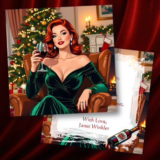 Tarjeta Cute Retro Pop Art Personalized Christmas