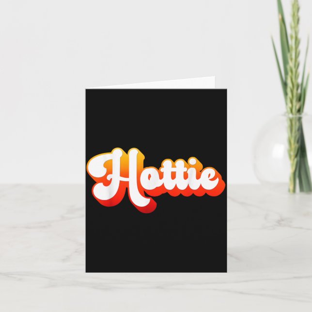 Tarjeta Cute Retro Vintage Hottie (Anverso)