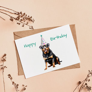 Tarjeta Cute Rottweiler Dog Birday Card