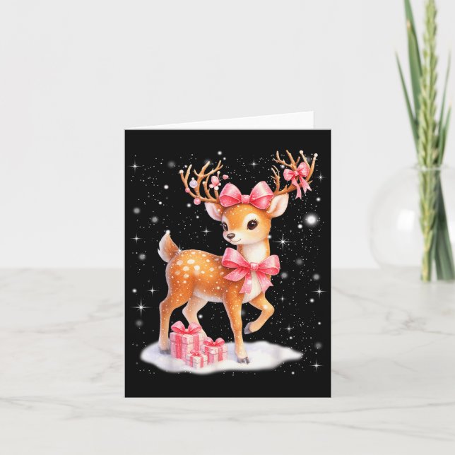 Tarjeta Cute Rudolph Nk Coquette Pajamas Christmas Xmas Gi (Anverso)