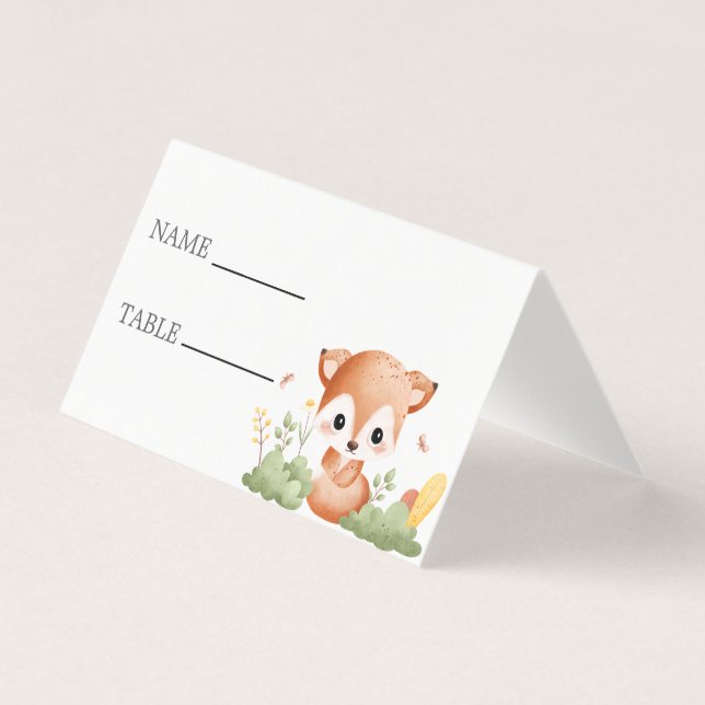 Tarjeta Cute Safari, vegetación animal, ducha de bebé (Anverso)