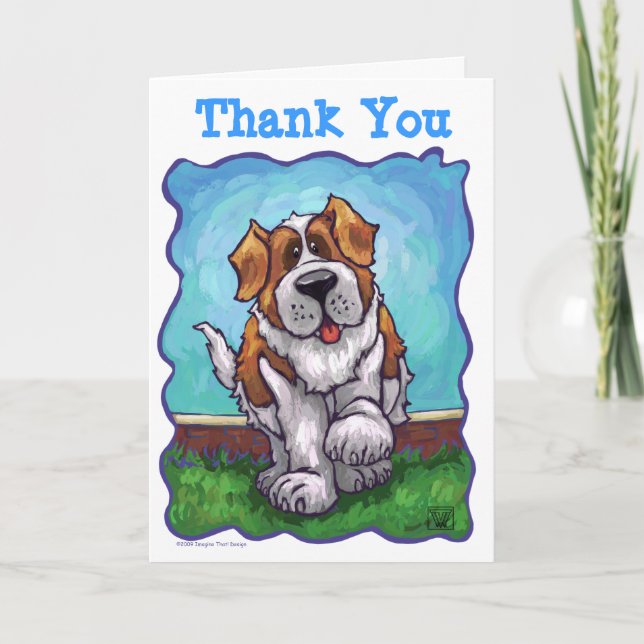 Tarjeta Cute Saint Bernard Gracias (Anverso)