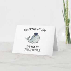 Tarjeta Cute Saludo Divertido de Graduación de Ballena par