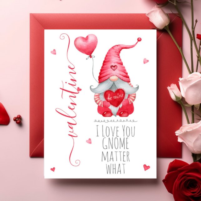Tarjeta Cute San Valentín Te Amo Gnome Importa Qué (Subido por el creador)