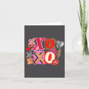 Tarjeta Cute San Valentín Xoxo Corazones Divertidos Amante