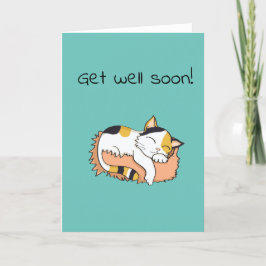 Tarjeta Cute se ponga bien pronto kitty Calico