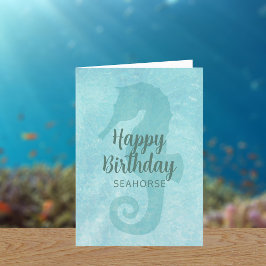 Tarjeta Cute Seahorse Happy Birday Card