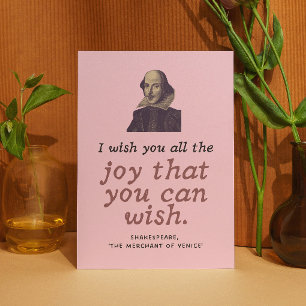 Tarjeta Cute Shakespeare Joy Cita Dark Academia Cumpleaños