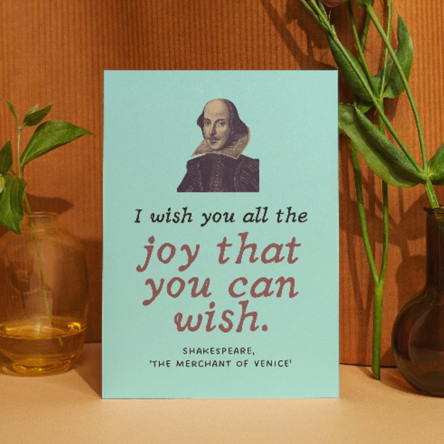 Tarjeta Cute Shakespeare Joy Cita Dark Academia Cumpleaños (Subido por el creador)