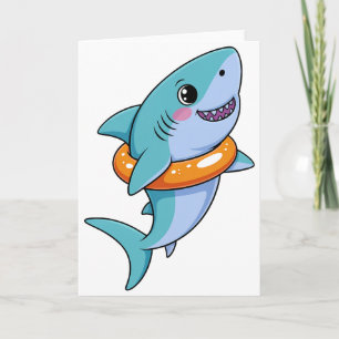 Tarjeta Cute Shark Baby Con Flotador Niños