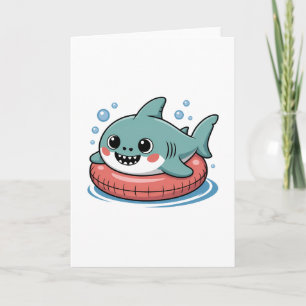 Tarjeta Cute Shark Baby Con Flotador Niños