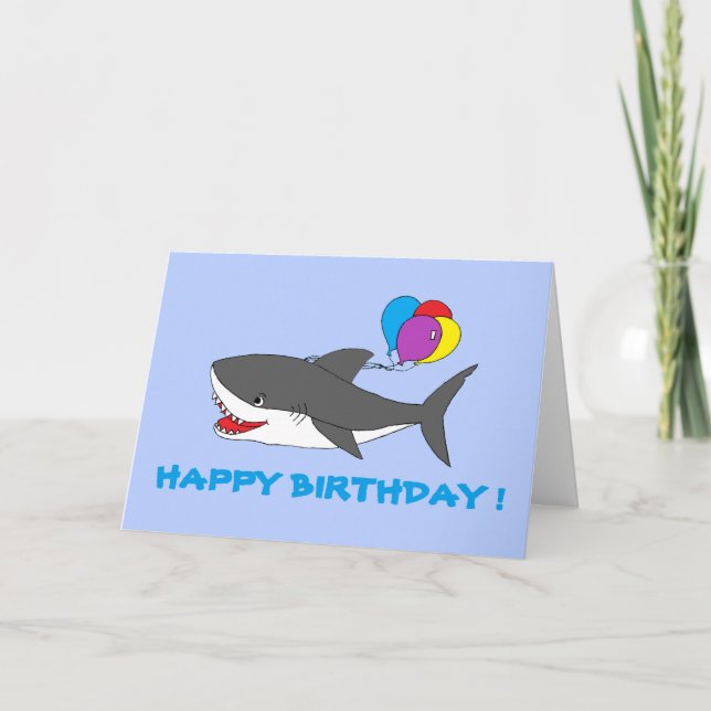 Tarjeta Cute Shark Birthday Card (Anverso)