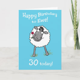 Tarjeta Cute Sheep Happy Birday to Ewe Age Specification C
