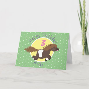 Tarjeta Cute Shetland pony ilustracion personalizado cumpl