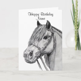 Tarjeta Cute Shetland Pony Pencil Happy Birday