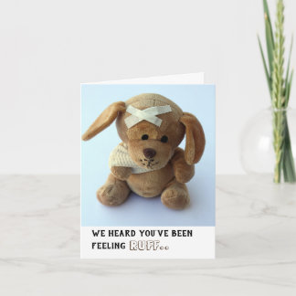 Tarjeta Cute Sick Teddy Dog Ponte Bien