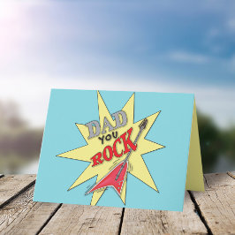 Tarjeta Cute simple Día del Padre, papá Rock y Roll Guitar