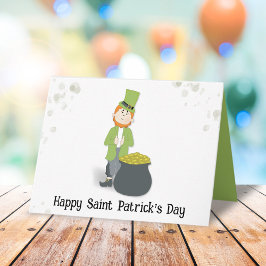 Tarjeta Cute simple Leprechaun San Patricio