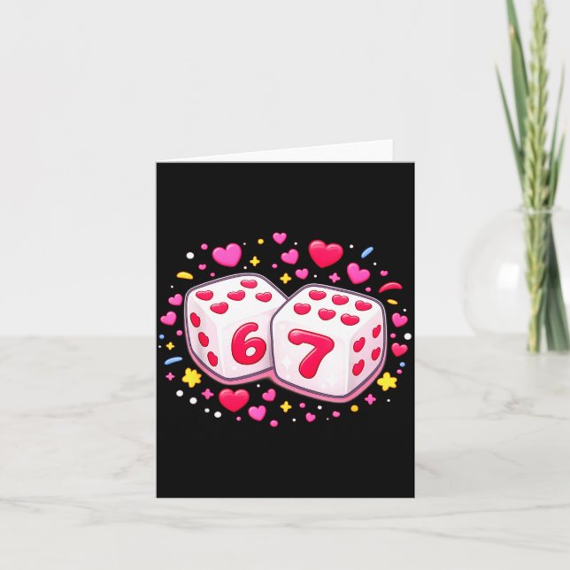Tarjeta Cute Six Seven 6 7 Dice Valentines Day Shirt Funny (Anverso)