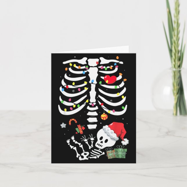 Tarjeta Cute Skeleton Baby Xmas Maternity Mom Pregnancy Ch (Anverso)