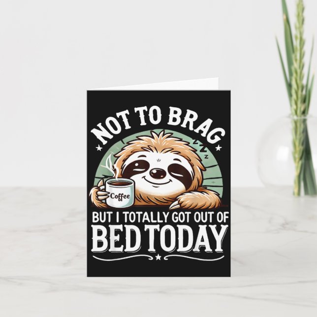 Tarjeta Cute Sloth Coffee Funny Quote Caffeine Lover Gift  (Anverso)