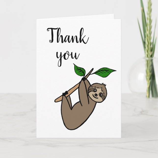 Tarjeta Cute Sloth Gracias (Anverso)