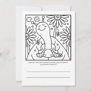 Tarjeta Cute Snail Fall Sunflower Garden Colores