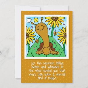 Tarjeta Cute Snail Fall Sunflower Garden Pensando En Ti