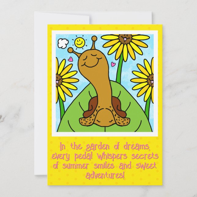 Tarjeta Cute Snail Summer Garden Chat Sobre Usted (Anverso)