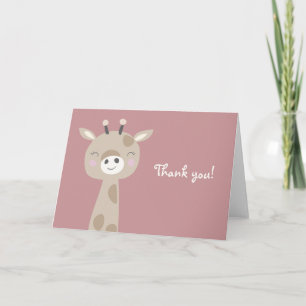 Tarjeta Cute Sonriente Giraffe Gracias