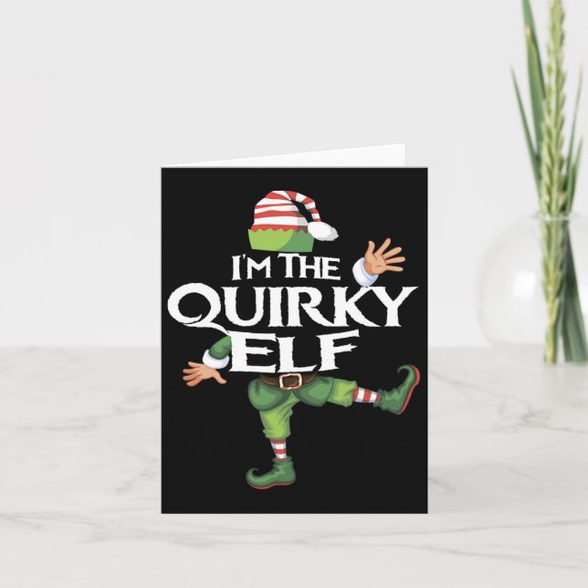 Tarjeta Cute, soy el Navidad de la familia Quirky Elf (Anverso)