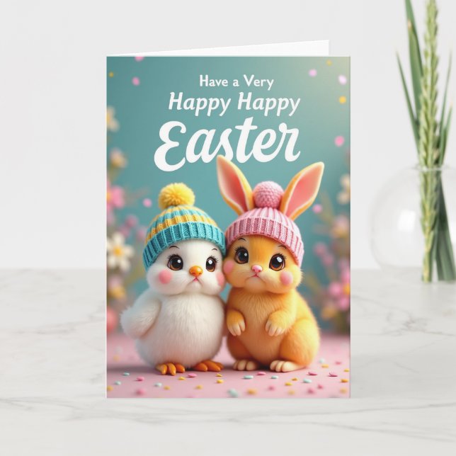 Tarjeta Cute Spring Animals Greeting Card (Anverso)