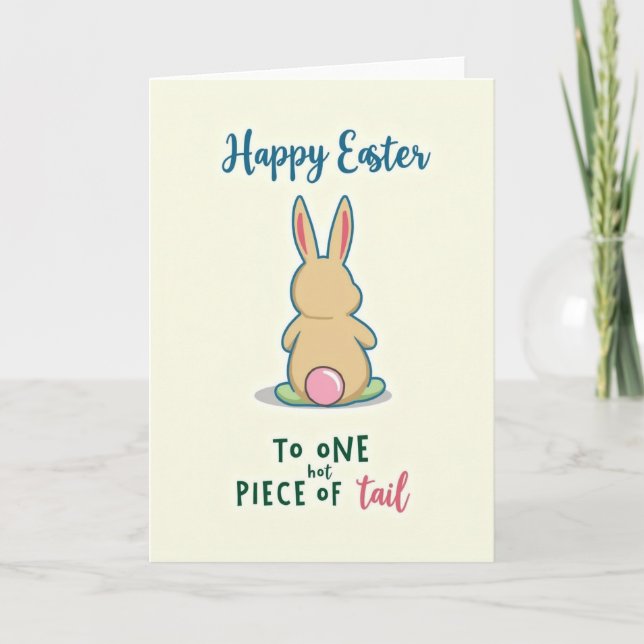 Tarjeta Cute Spring Bunny Fun Message Card (Anverso)