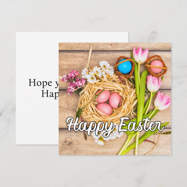 Tarjeta Cute Springtime Happy Easter Collage (Anverso / Reverso)