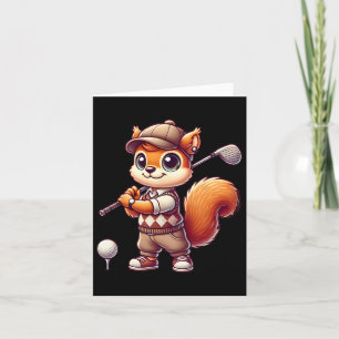 Tarjeta Cute Squirrel Jugando Golf Golf Golfer Hombres Muj