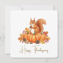 Tarjeta Cute squirrel thanksgiving card