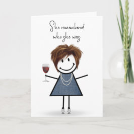 Tarjeta Cute Stick Figura Chica Pensando En Usted