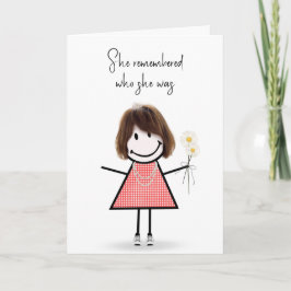 Tarjeta Cute Stick Figura Chica Pensando En Usted