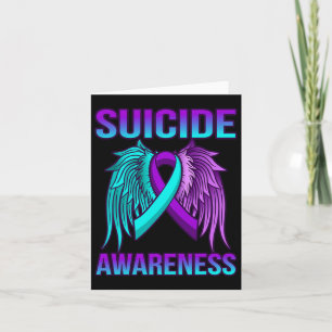 Tarjeta Cute Suicidio Awareness Wings Happy Support Graphi