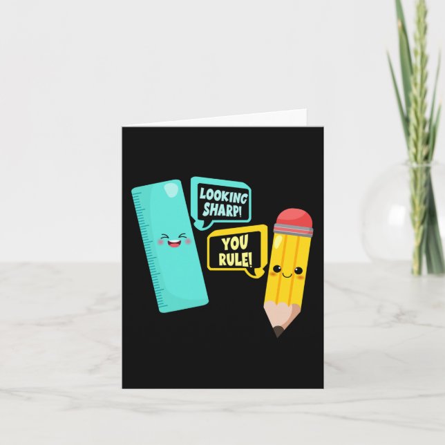 Tarjeta Cute Suministros Escolares De Kawaii Trae Bienveni (Anverso)