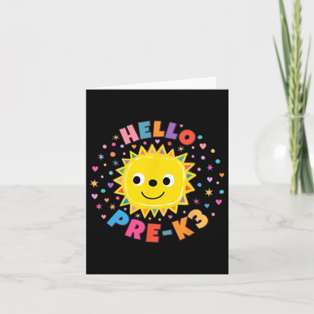 Tarjeta Cute Sun Hello Pre-k3 (Anverso)