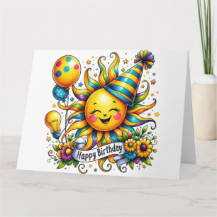 Tarjeta Cute Sunflower Happy Birday Card