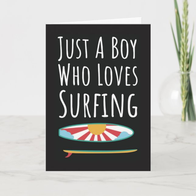 Tarjeta Cute Surfing Cards For Baby Boys Surfer Kids Ocean (Anverso)