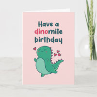 Cute T-Rex Dinosaur Pun Funny Dinomita Cumpleaños