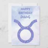 Cute Tauro Signo Astrológico Personalizado Púrpura