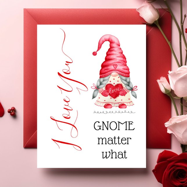 Tarjeta Cute te te amo Chica Gnome Importa Lo Que Valentin (Subido por el creador)