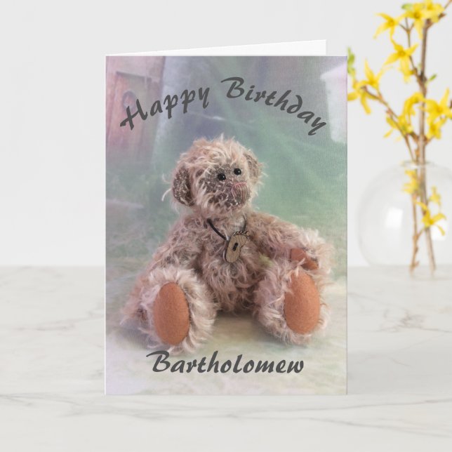 Tarjeta Cute Teddy Bear Birday Card (flor amarilla)
